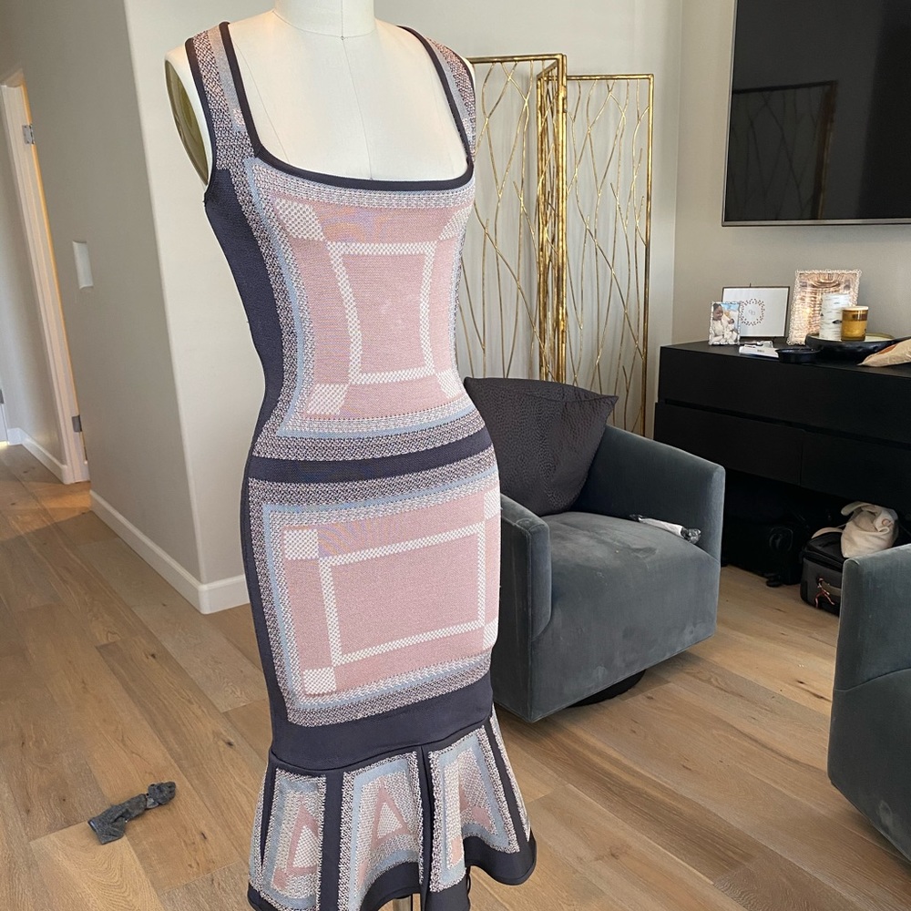 Herve Leger Fit and Flare Cocktail Dress